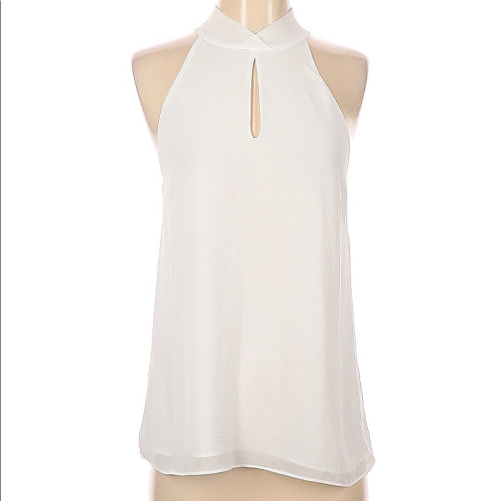 Sleeveless White Blouse